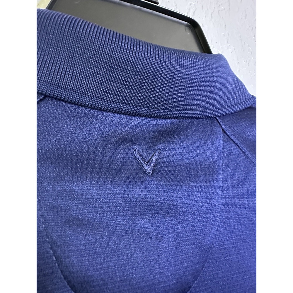 Callaway Womens SWING TECH Solid Knit Navy Polo Peacoat Size Large - OPTI DRI - Picture 10 of 10